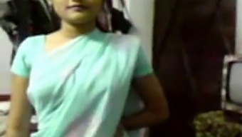 Young Indian Girl In Traditional Attire Entices (New)