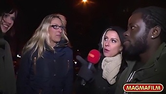 Public Interracial Encounter With Busty Mature Woman