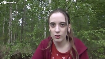 Outdoor Handjob And Deepthroat In The Woods
