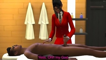 African-American Teen Experiences His First Indian Massage In A Workplace Setting
