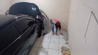 Boss And Client Get Frisky With The Mechanic In The Garage