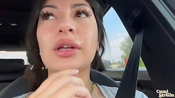 Amateur Latina Gets Handjob And Facial In Public