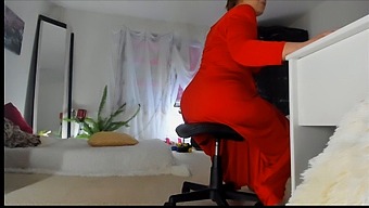 Naughty Milf Sonya In A Red Dress Showing Off Her Natural Beauty