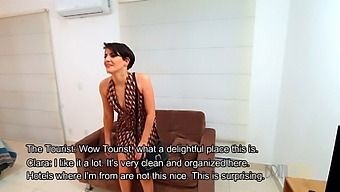 A Visitor To Brazil'S Capital Engages In Sexual Activity With A Sexy Woman Having Short Hair