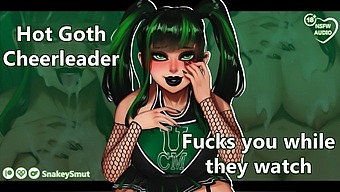 Goth Cheerleader'S Intense Solo Performance With Squad Cameos