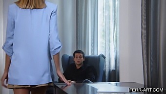 A Stunning Blonde Educator Mounts Her Pupil'S Impressive Member