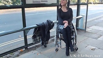 Disabled Pornstar'S Daring Public Exposure In The City